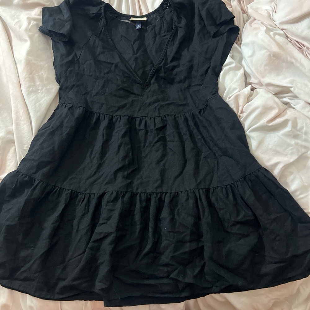 Black dress with ruffled skirt